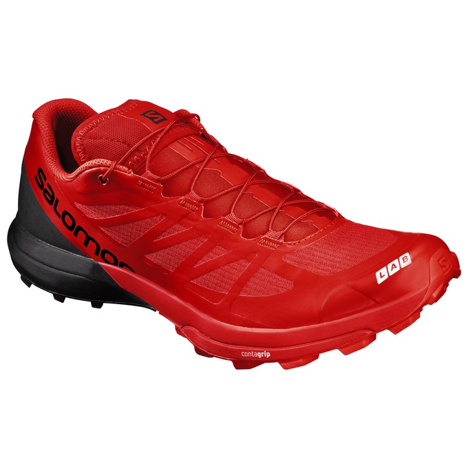 Salomon Israel S/LAB SENSE 6 SG - Mens Trail Running Shoes - Red/Black (TNKL-53820)